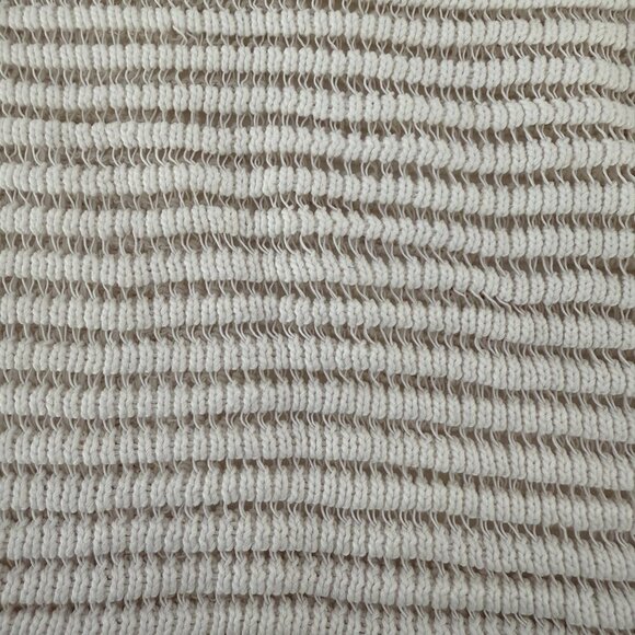 Kate Spade Saturday White Woven Knit Short Sleeve Boxy Crew Neck Boxy Sweater - Picture 4 of 5